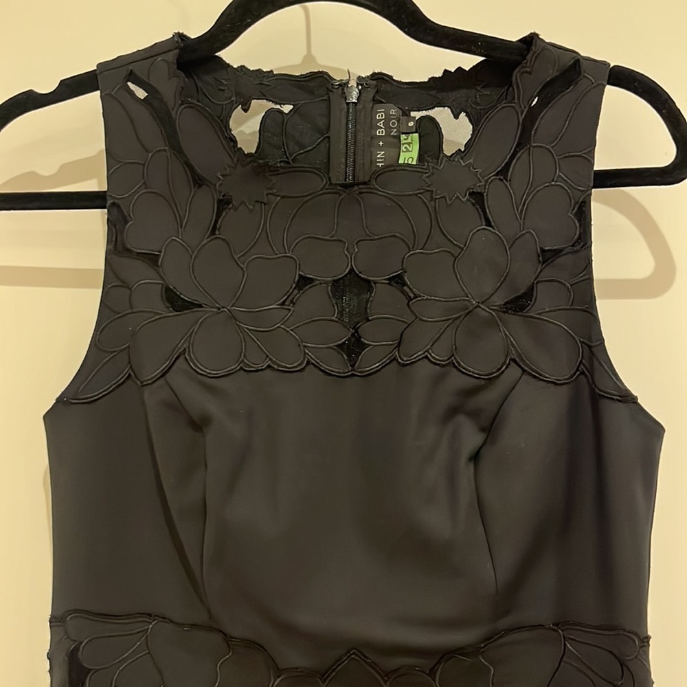 Sachin + Babi Noir size 6 black dress with lace cutouts